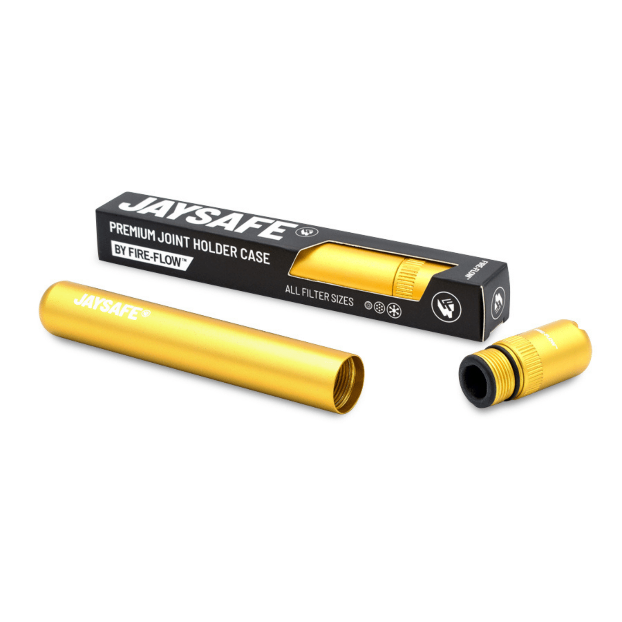 JAYSAFE Joint Tube Gold mit Verpackung und Deckel