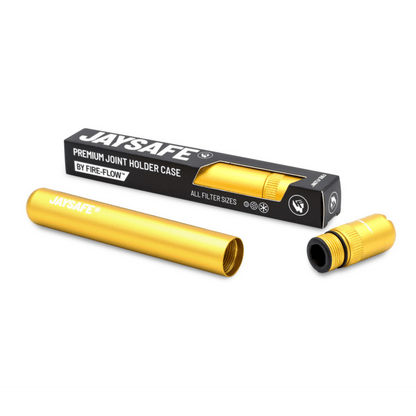 JAYSAFE Joint Tube Gold mit Verpackung und Deckel