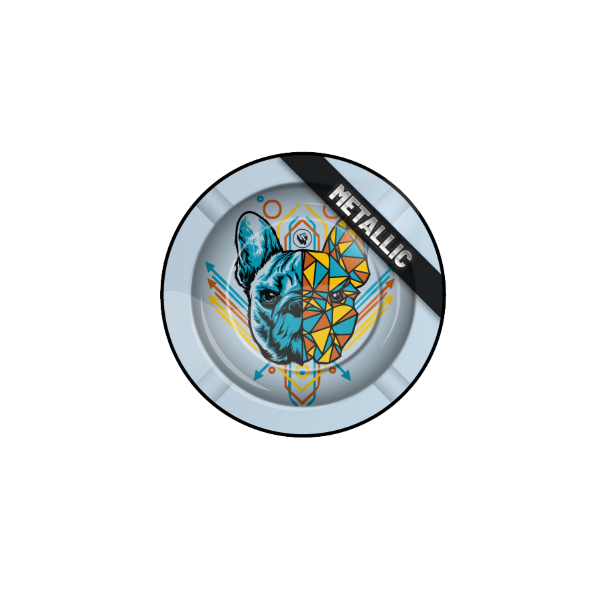 FIRE-FLOW Metall-Aschenbecher Ø 135 mm Geometrical Animals Metallic