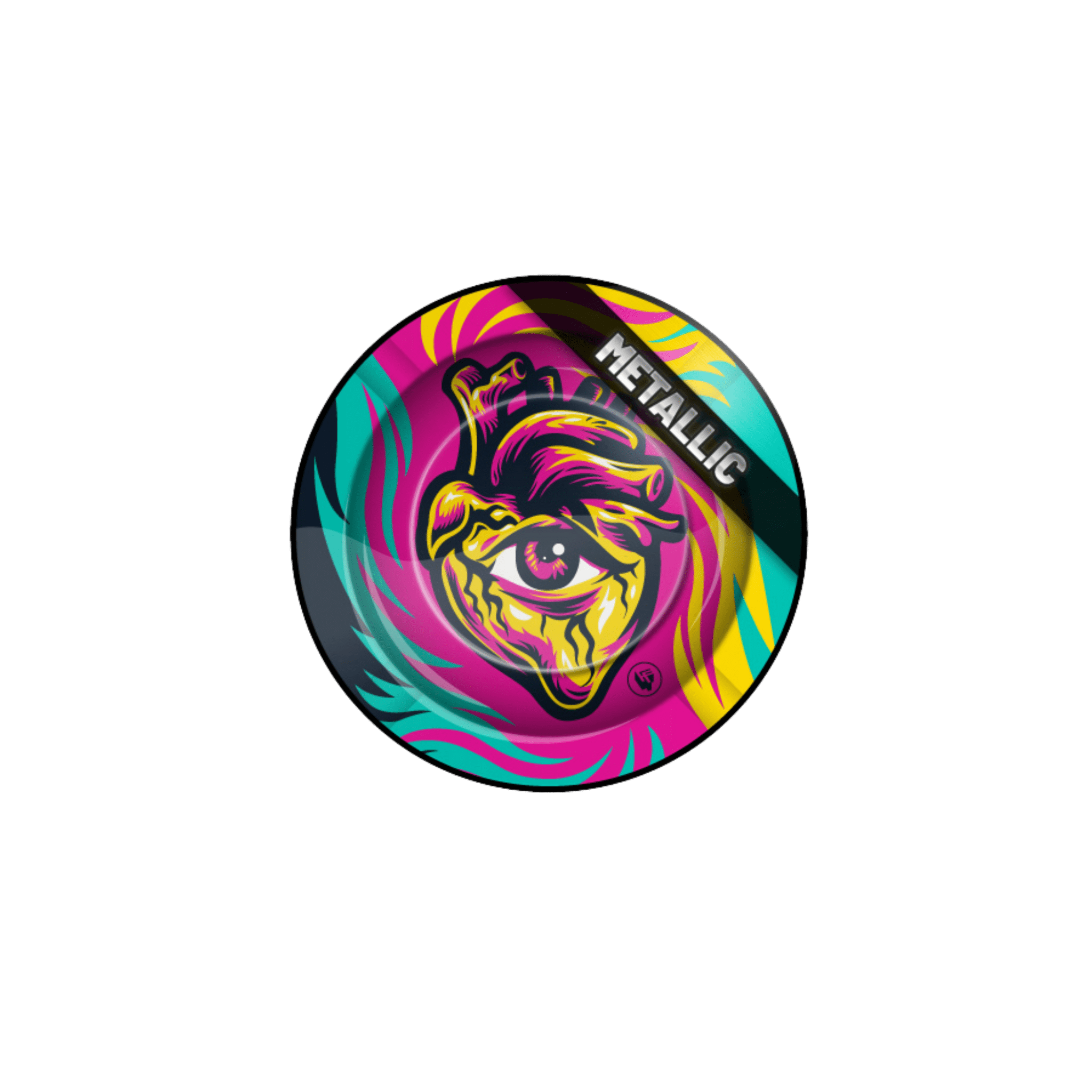 FIRE-FLOW Metall-Aschenbecher Ø 135 mm Hearts 3/4 Metallic