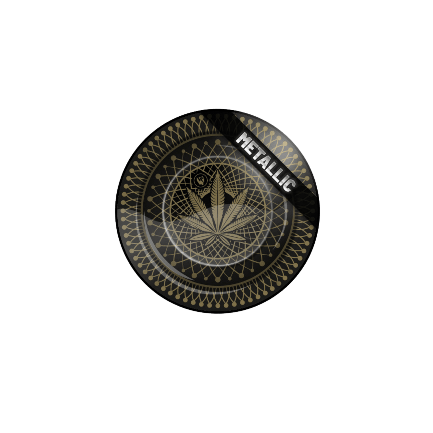 Fire-Flow Metall-Aschenbecher Ø 135 mm Gold-Leaf Design