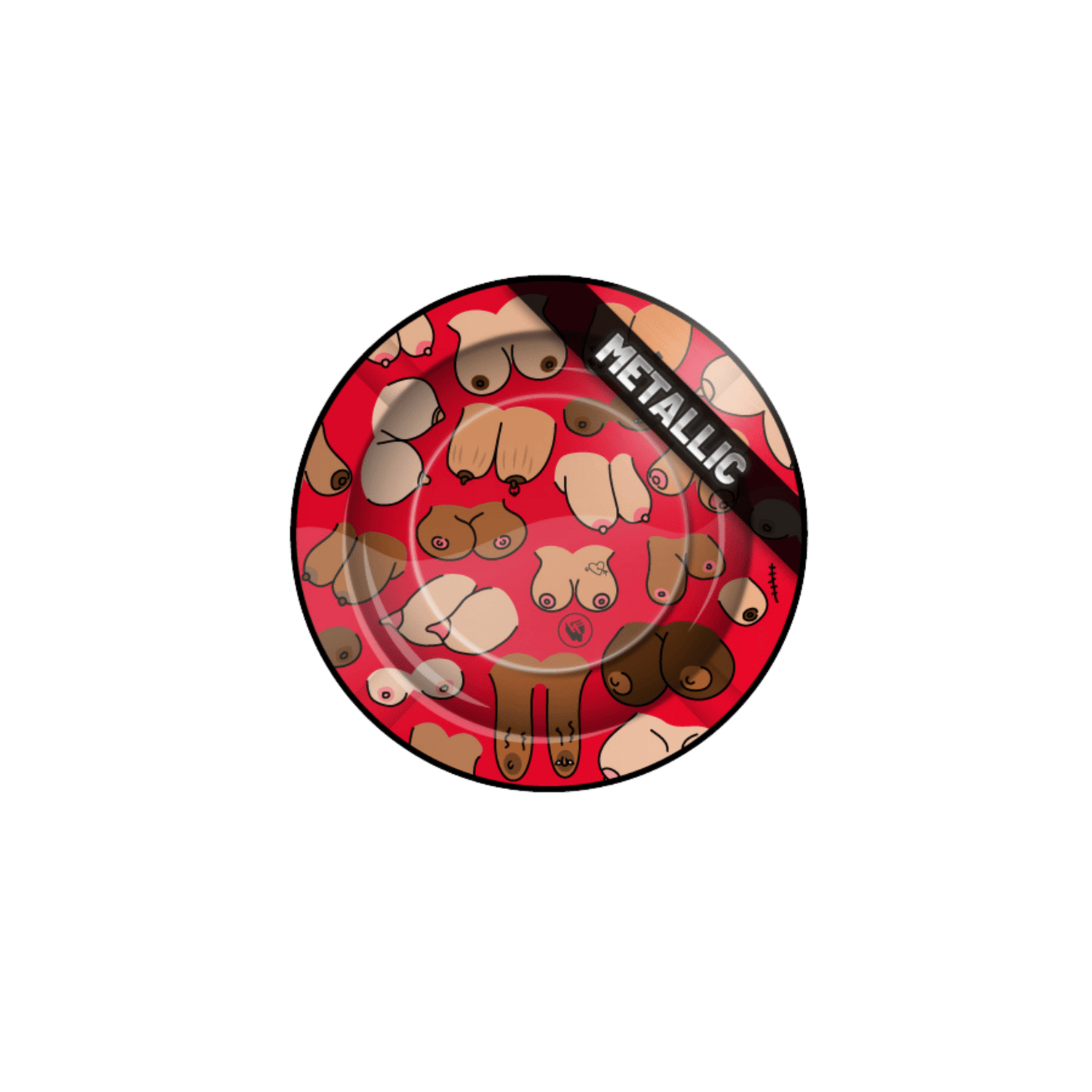 FIRE-FLOW Metall-Aschenbecher Ø 135 mm Tittie Pattern Metallic