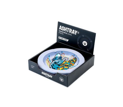 Display mit 6 FIRE-FLOW Metall-Aschenbechern Geometrical Animals