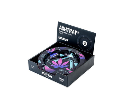 Display mit 6 FIRE-FLOW Metall-Aschenbechern Leaves 37