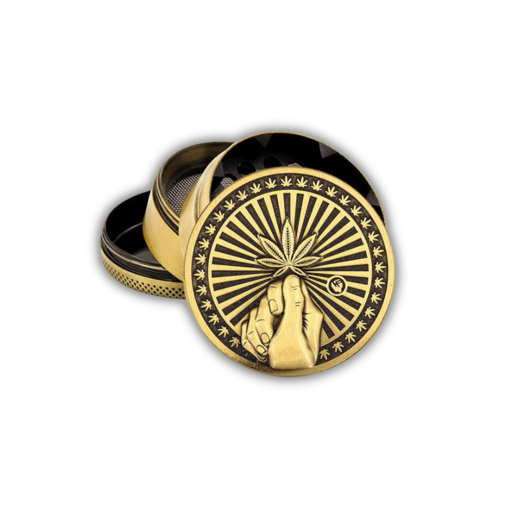 FIRE-FLOW Metall Grinder 50mm, 4-teilig, Hope, gold