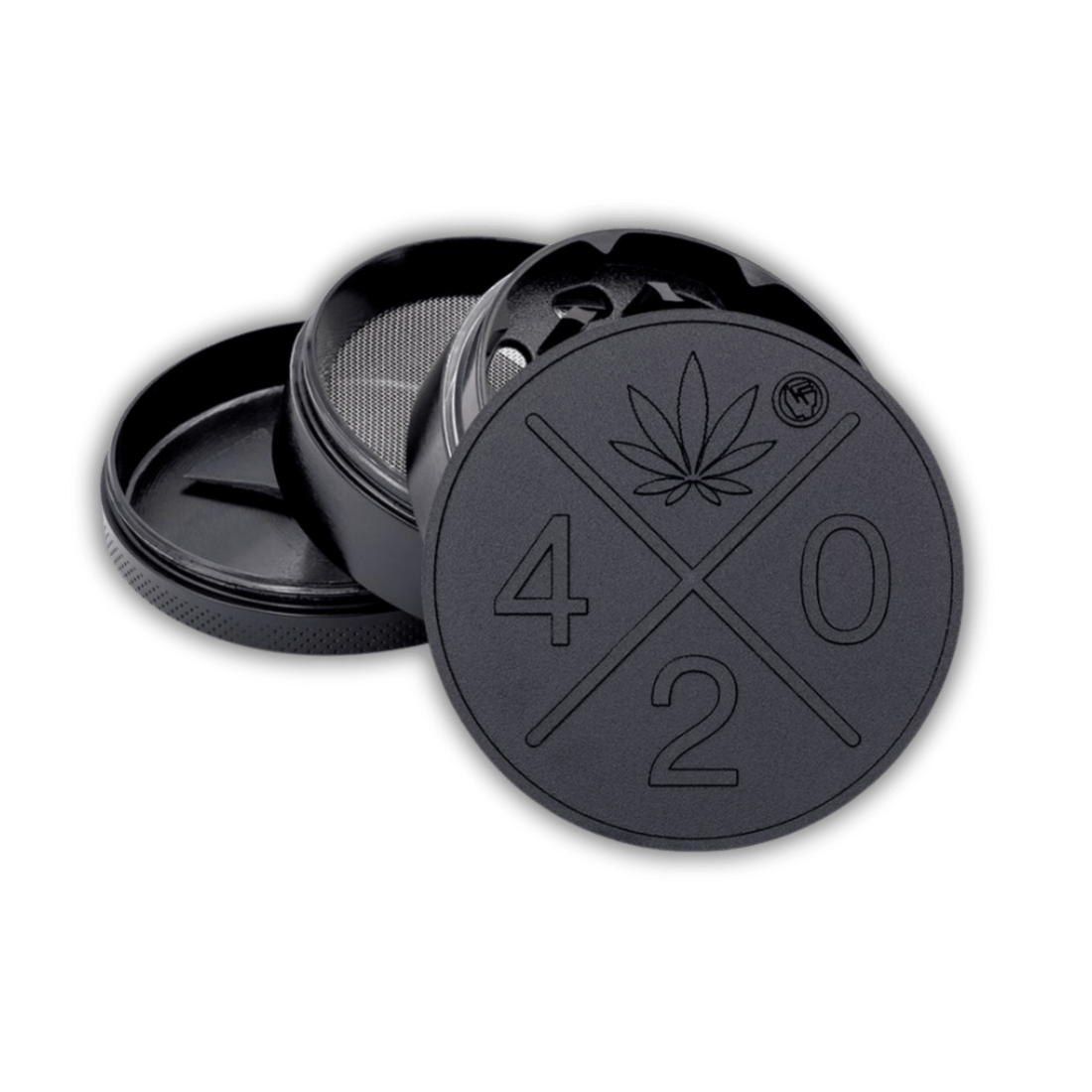 FIRE-FLOW Metall Grinder 60mm 4-teilig Schwarz mit 420