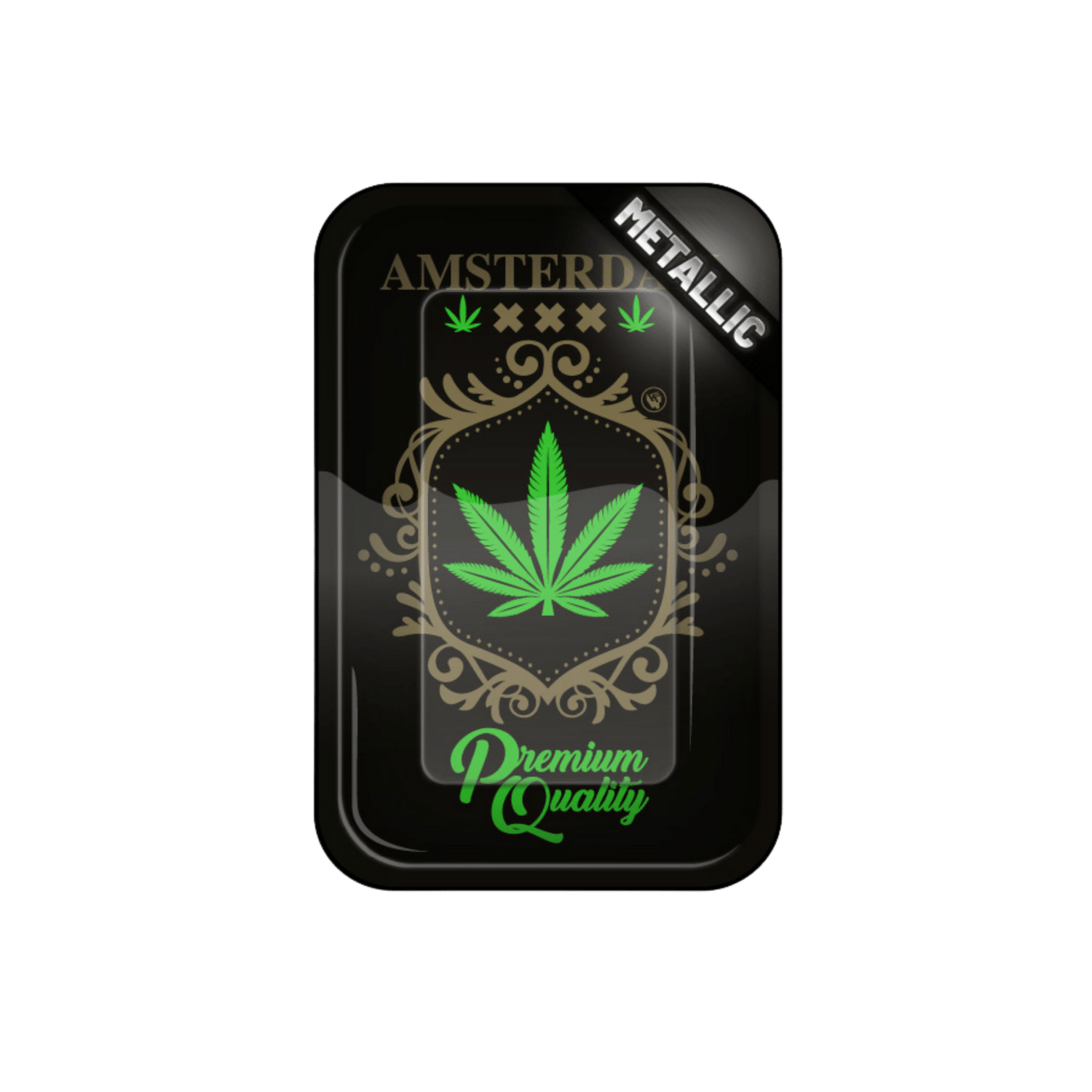 Fire-Flow Rolling Tray Adam Leaf Gold, 27,5 × 17,5 cm