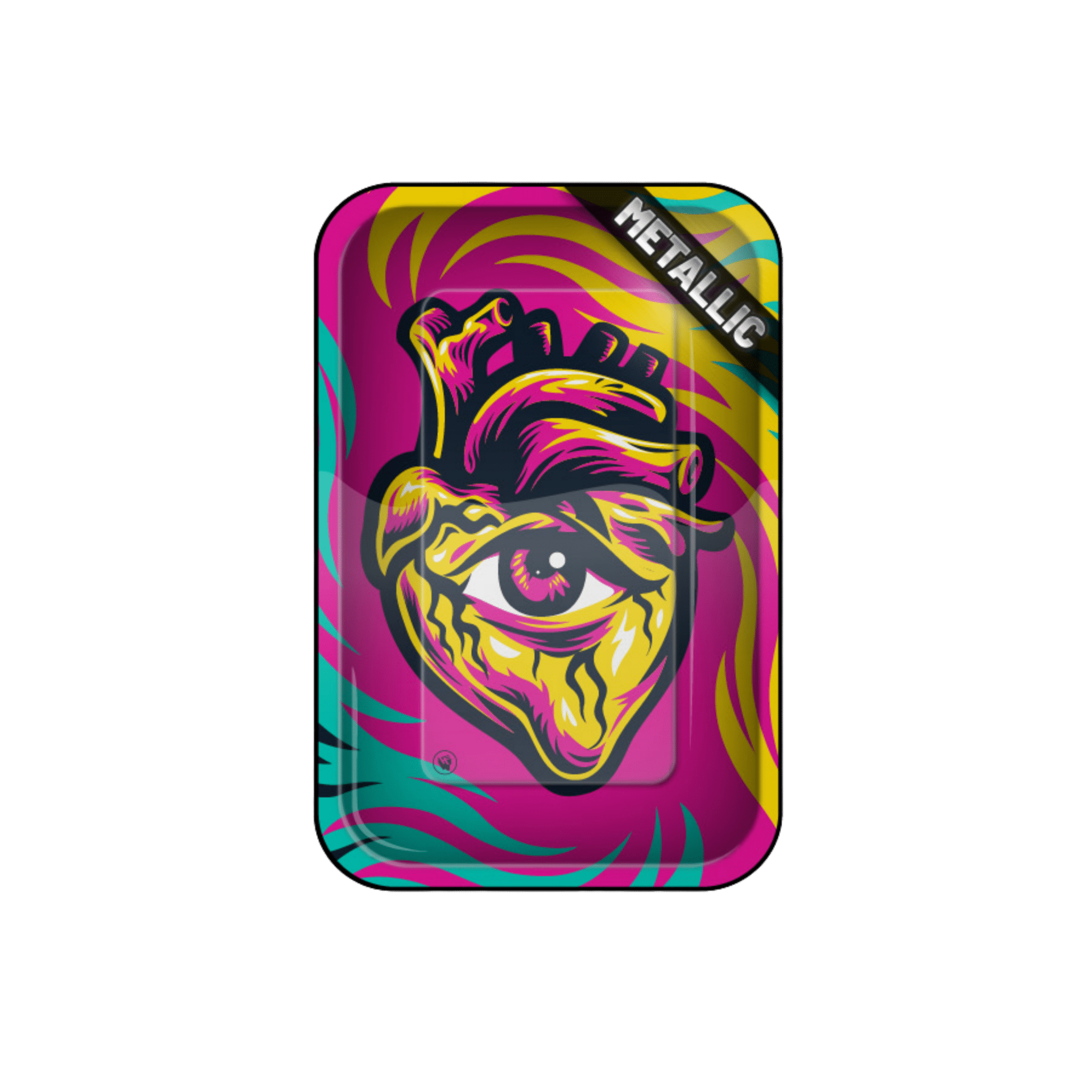 Fire-Flow Rolling Tray Hearts 3/4, Metall 27,5×17,5 cm