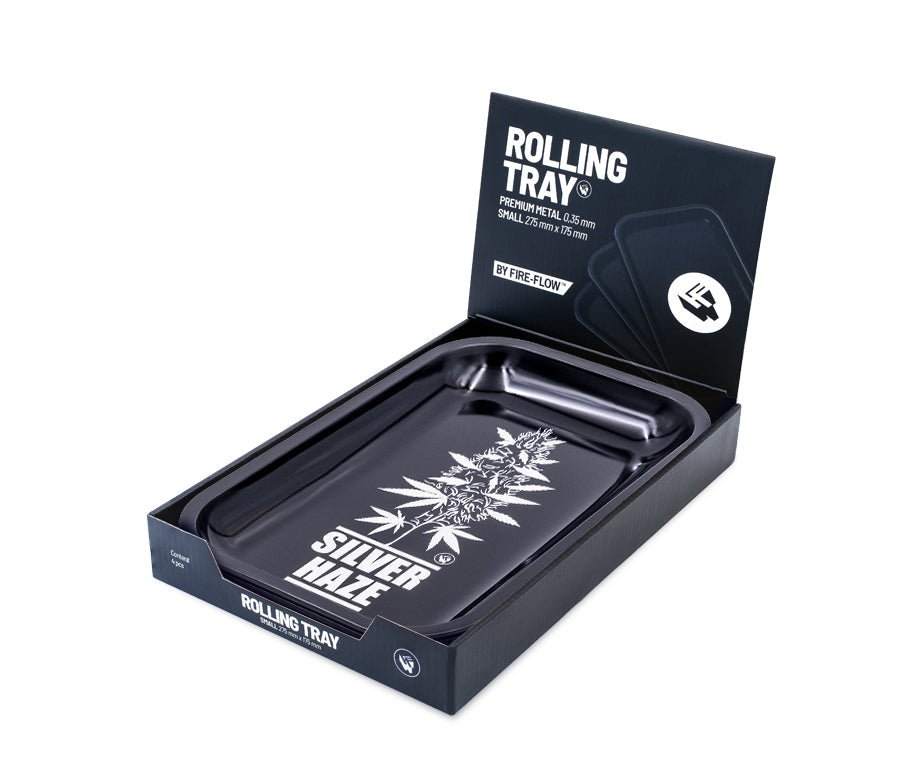 FIRE-FLOW Rolling Tray Plantz Silver Haze in Verpackung
