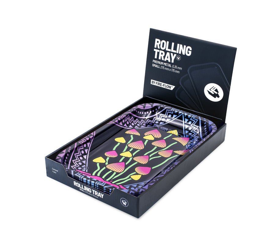 FIRE-FLOW Rolling Tray Shrooms 5 2/4 in Verpackung