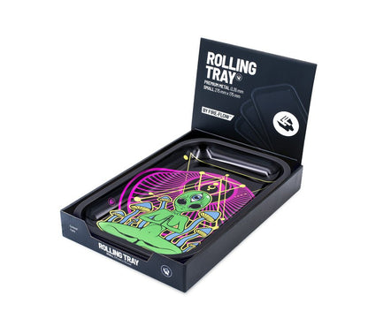 Fire-Flow Rolling Tray Trippy Alien in Verpackung, 27,5×17,5 cm