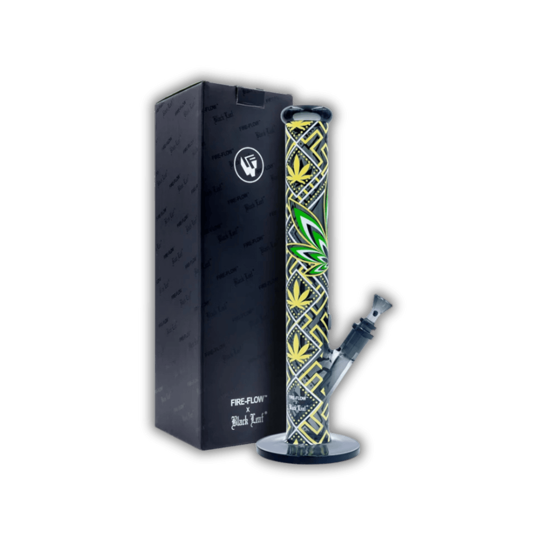 FIRE - FLOW x Black Leaf - Glas Bong - Leaves 34 - 51mm - 40cm kaufen bei rauchwerk.ch