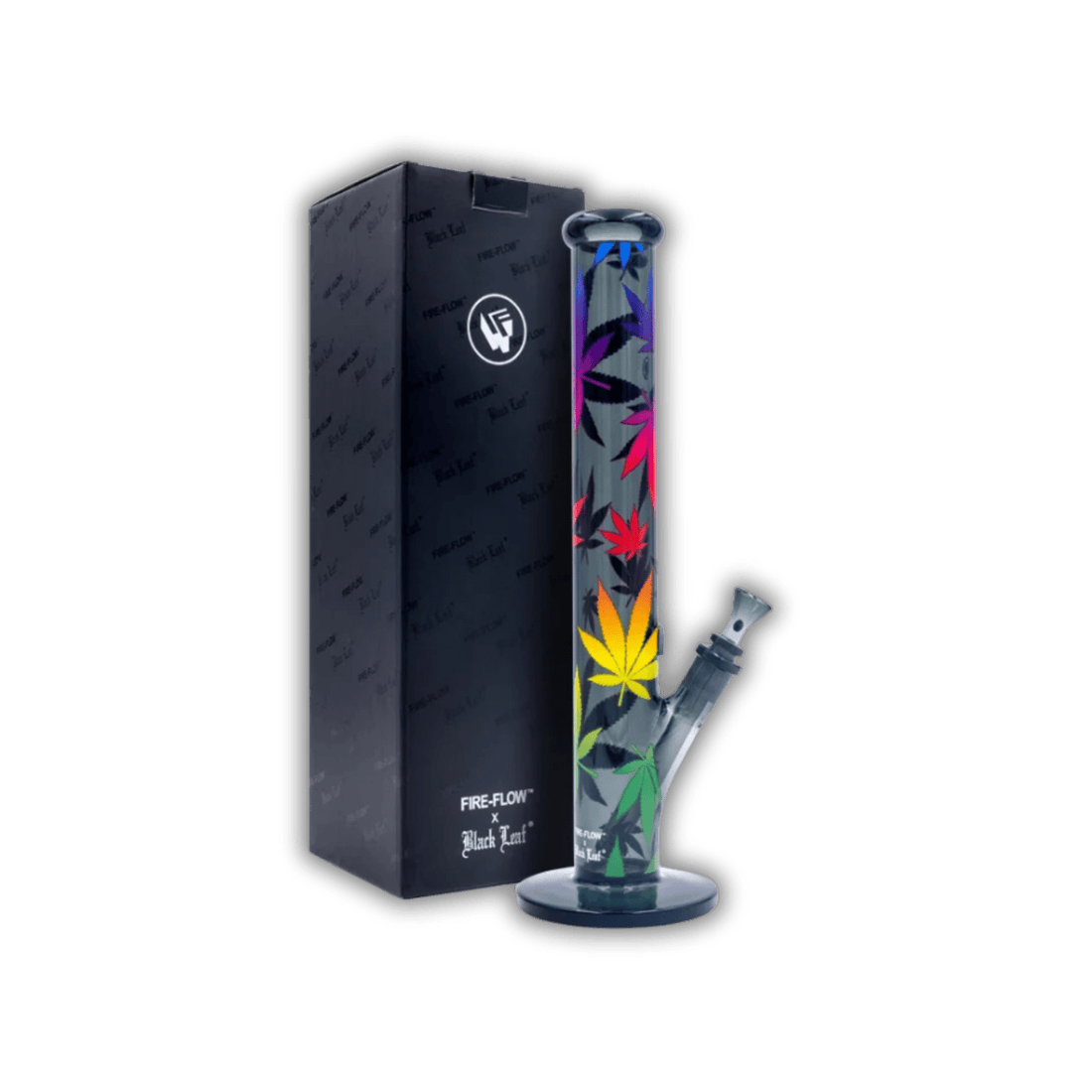 FIRE - FLOW x Black Leaf - Glas Bong - Leaves Gradient - 51mm - 40cm kaufen bei rauchwerk.ch
