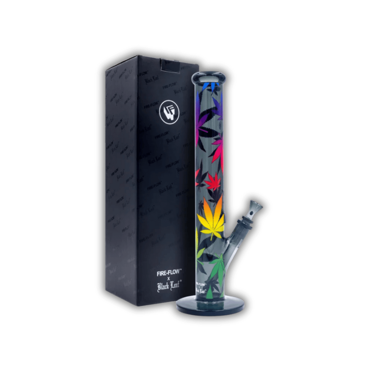 FIRE - FLOW x Black Leaf - Glas Bong - Leaves Gradient - 51mm - 40cm kaufen bei rauchwerk.ch