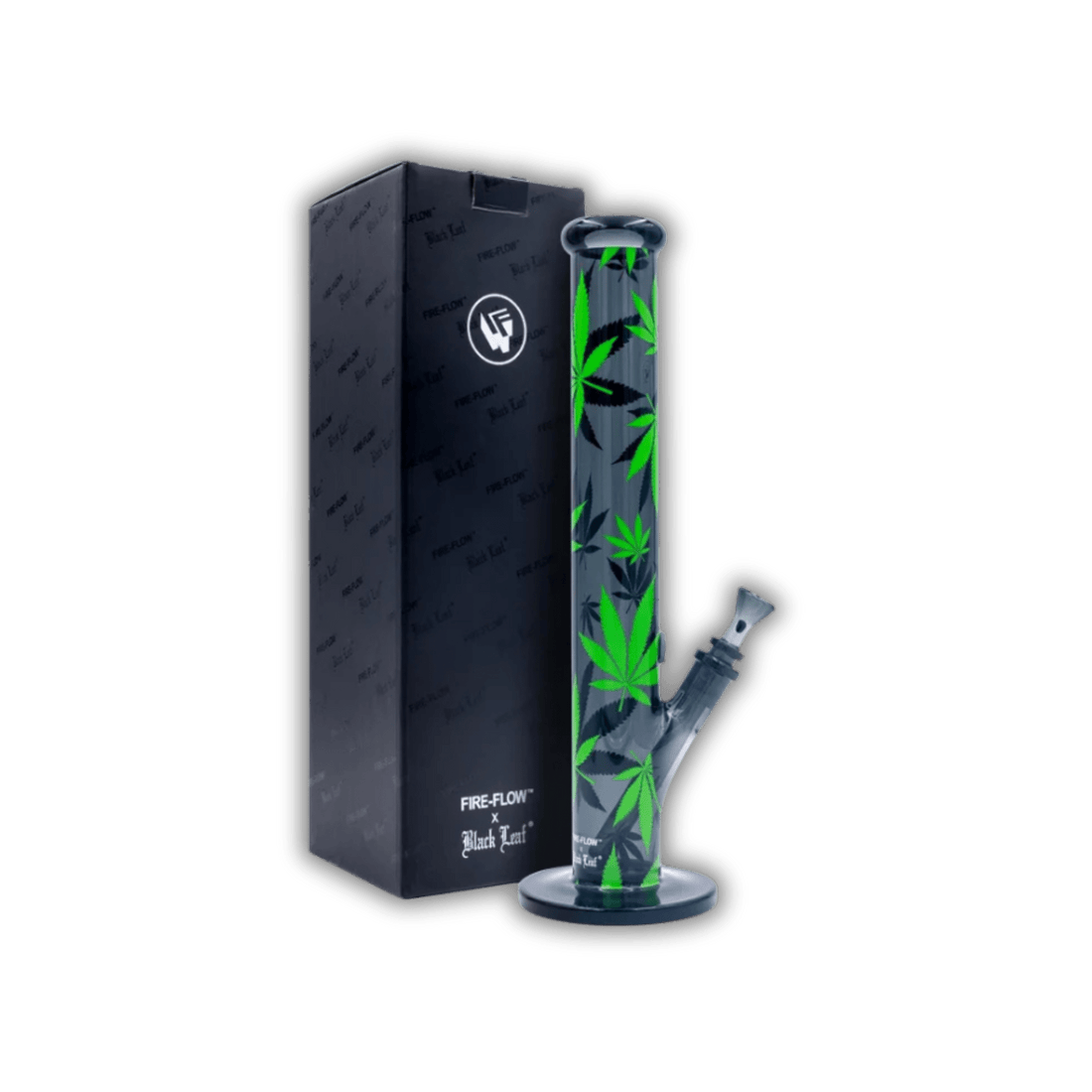 FIRE - FLOW x Black Leaf - Glas Bong - Leaves Green - 51mm - 40cm kaufen bei rauchwerk.ch