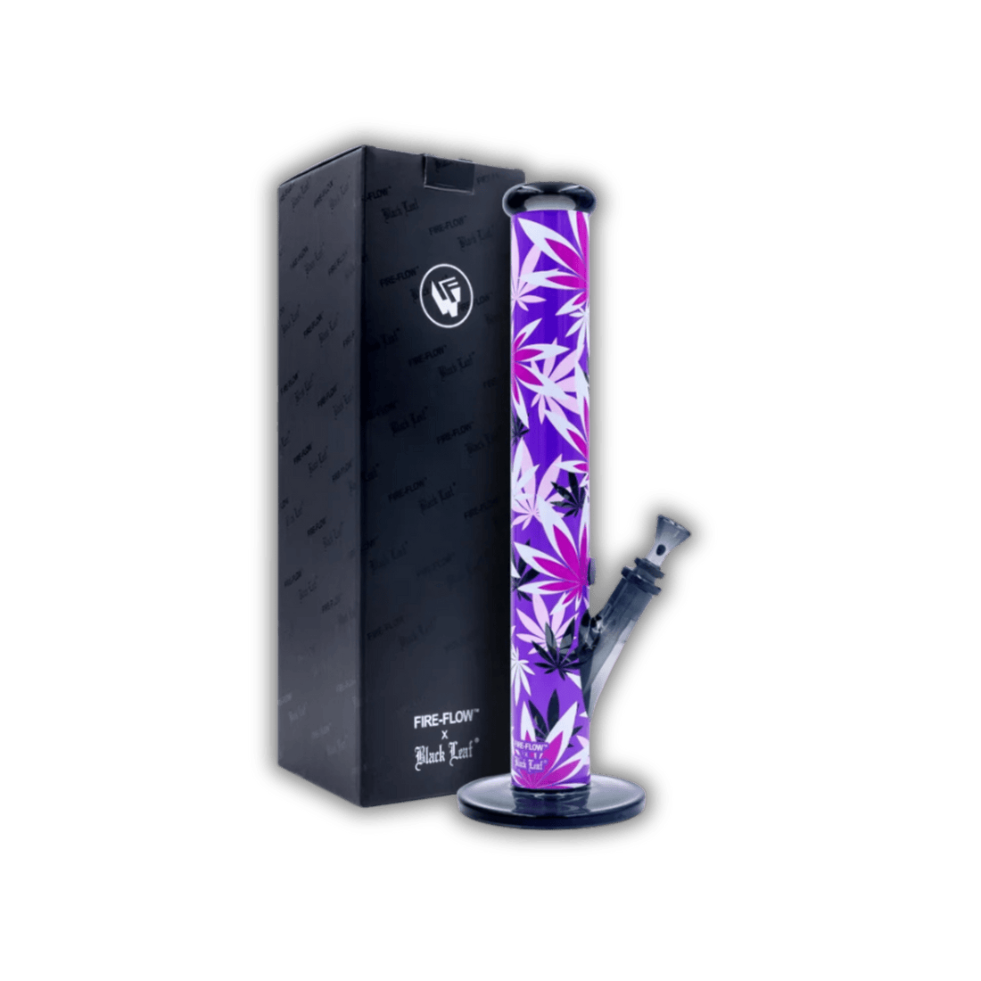 FIRE - FLOW x Black Leaf - Glas Bong - Pink Leaves - 51mm - 40cm kaufen bei rauchwerk.ch