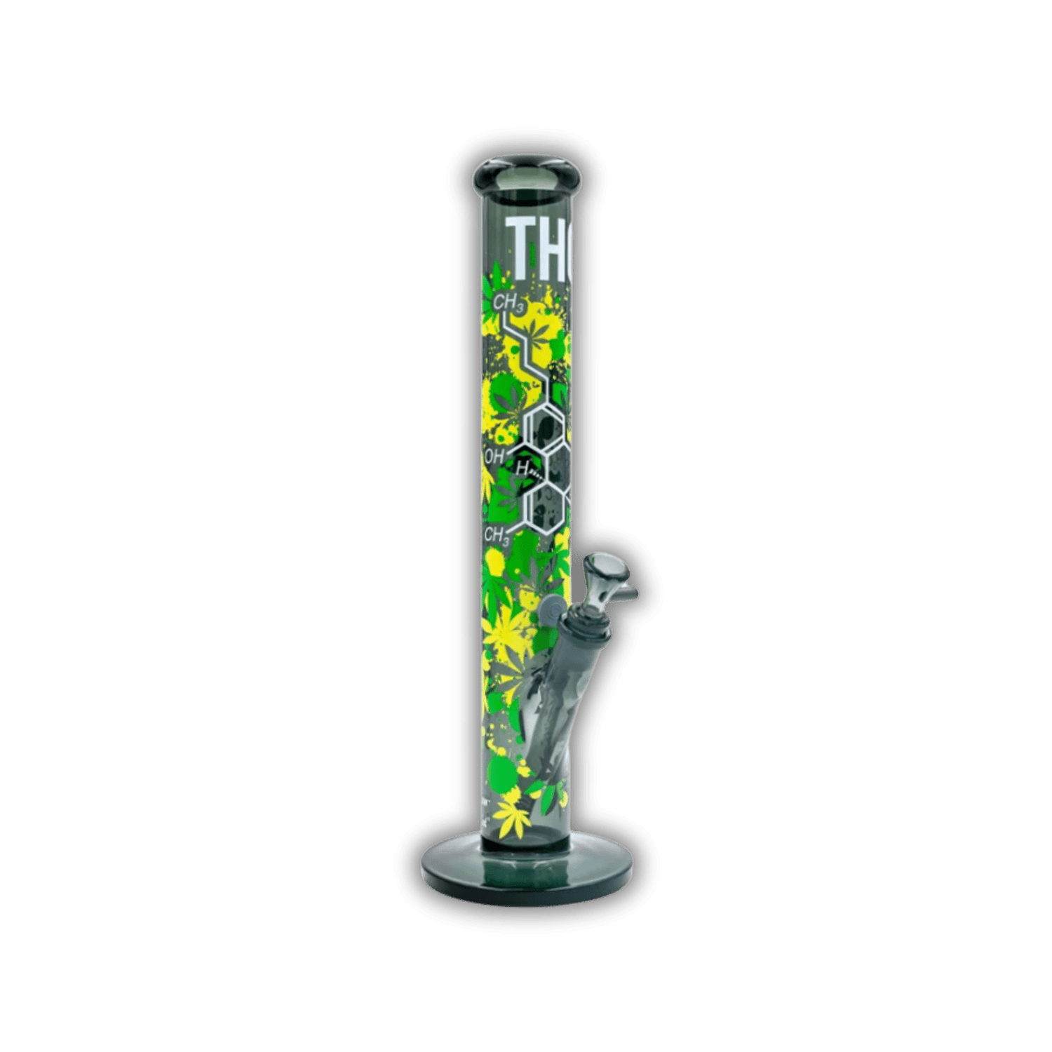 FIRE - FLOW x Black Leaf - Glas Bong - THC Molecule - 51mm - 40cm kaufen bei rauchwerk.ch
