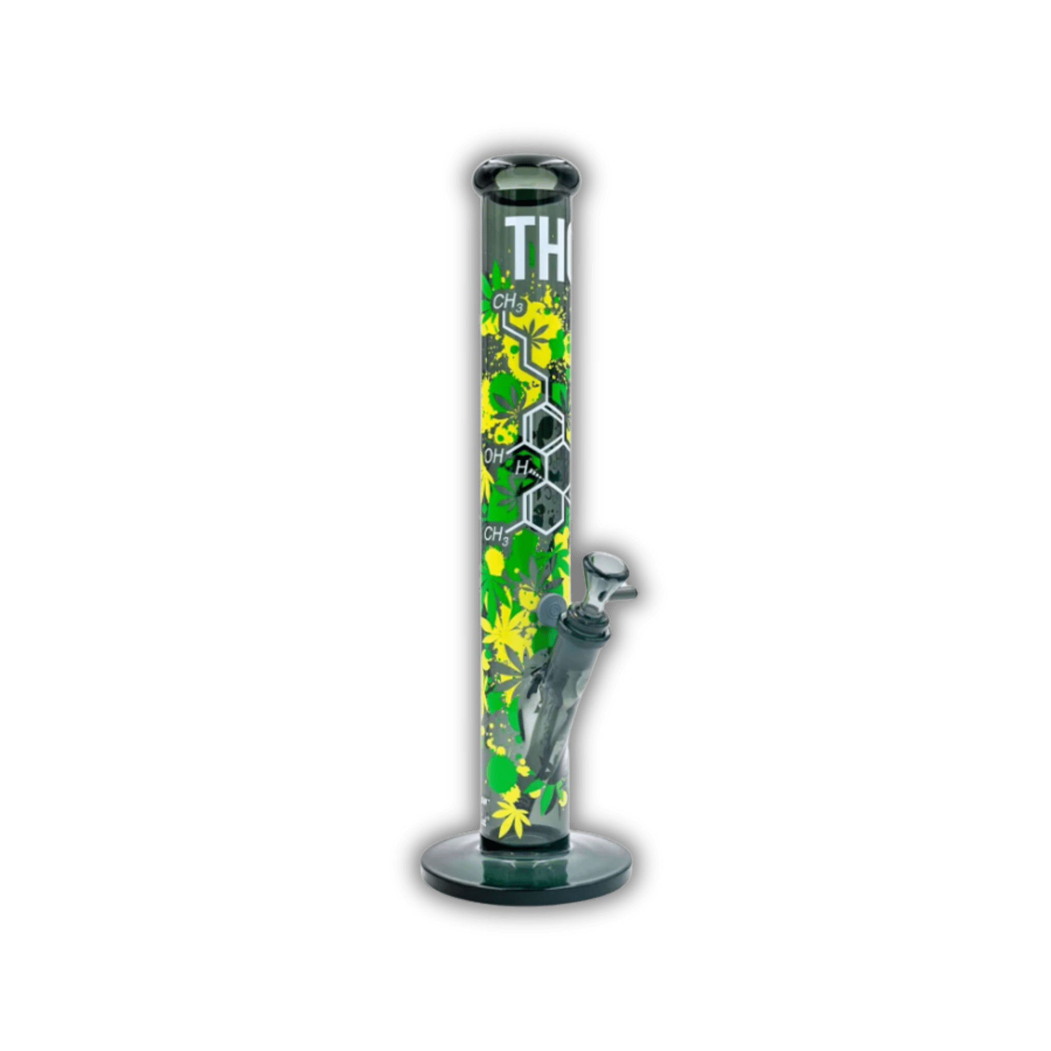 FIRE - FLOW x Black Leaf - Glas Bong - THC Molecule - 51mm - 40cm kaufen bei rauchwerk.ch