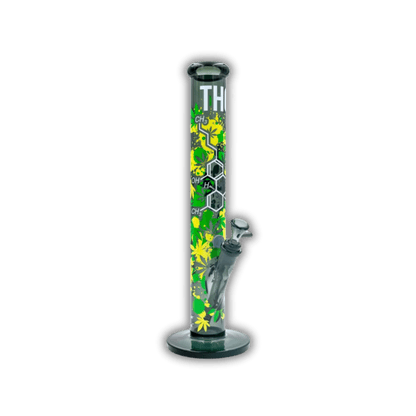 FIRE - FLOW x Black Leaf - Glas Bong - THC Molecule - 51mm - 40cm kaufen bei rauchwerk.ch