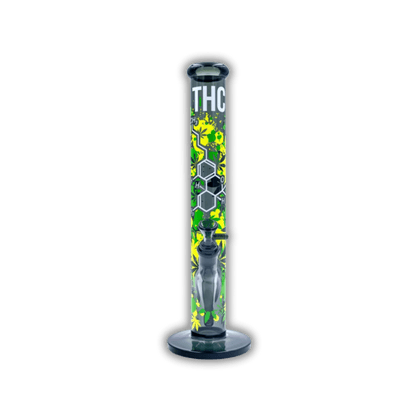 FIRE - FLOW x Black Leaf - Glas Bong - THC Molecule - 51mm - 40cm kaufen bei rauchwerk.ch