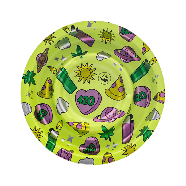Metall Aschenbecher Ø 136 mm Coffeeshop 420 Pattern