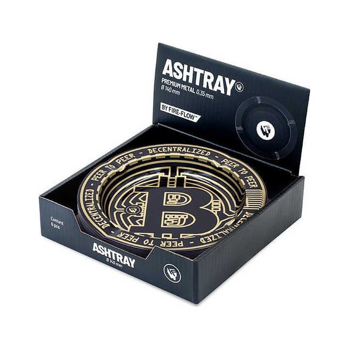 Bitcoin Metallic Metall-Aschenbecher 135 mm – Detailansicht