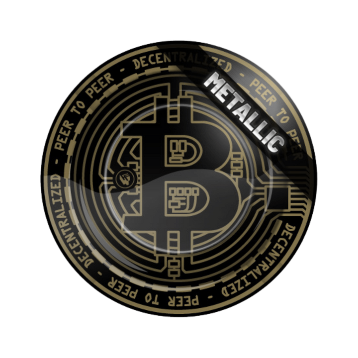 Metall-Aschenbecher Ø 135 mm im Bitcoin Metallic Design