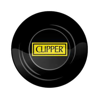 Schwarzer Clipper Metall-Aschenbecher Ø 135 mm mit Logo