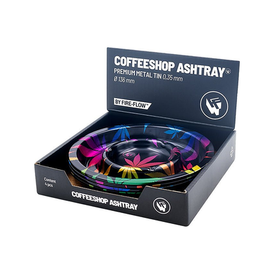 Display mit 4 FIRE-FLOW Coffeeshop Aschenbechern Leaves Gradient