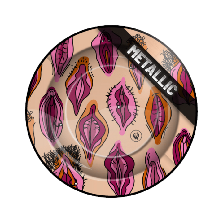 FIRE-FLOW Metall-Aschenbecher Ø 135 mm Pussy Pattern Metallic