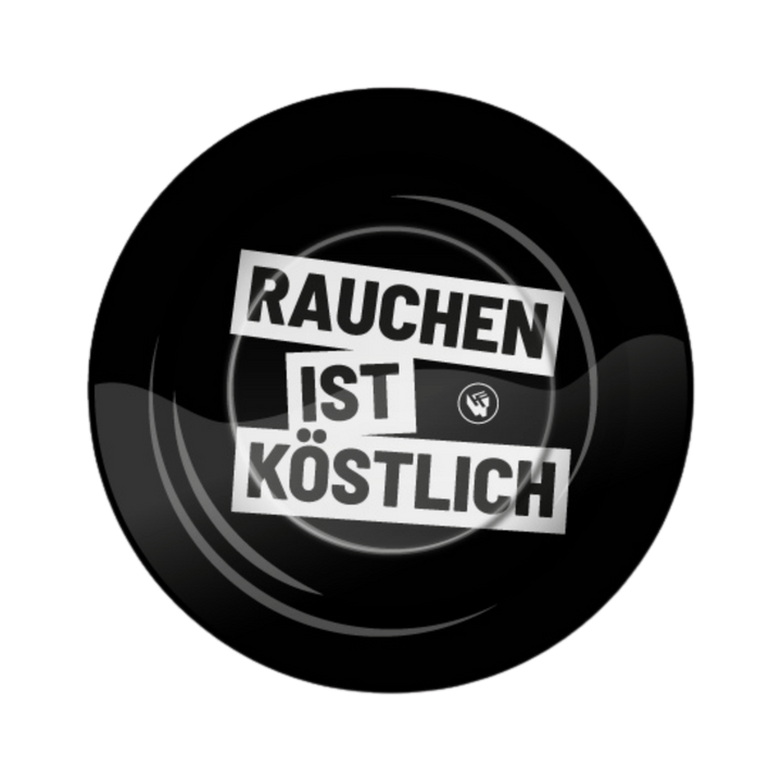 Metall-Aschenbecher Ø 135 mm Rauchen ist köstlich