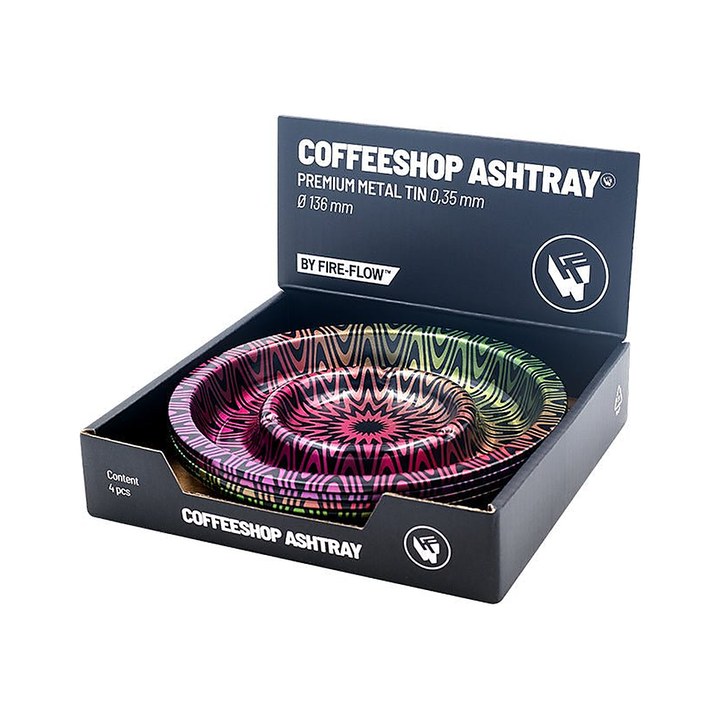 Display mit 4 FIRE-FLOW Coffeeshop Aschenbechern Trippy #3