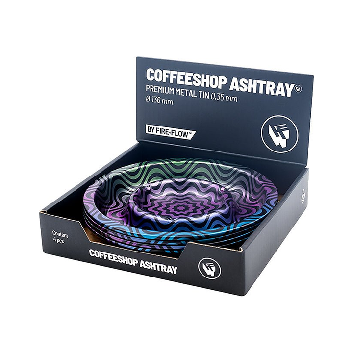 Display mit 4 FIRE-FLOW Coffeeshop Aschenbechern Trippy #4