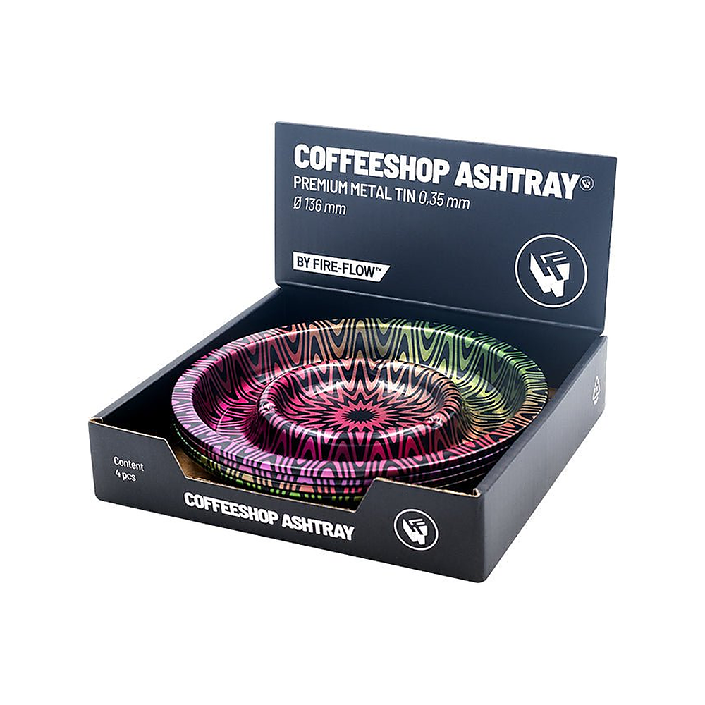 Display mit 4 FIRE-FLOW Coffeeshop Aschenbechern Trippy #3