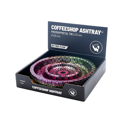 Display mit 4 FIRE-FLOW Coffeeshop Aschenbechern Trippy #3