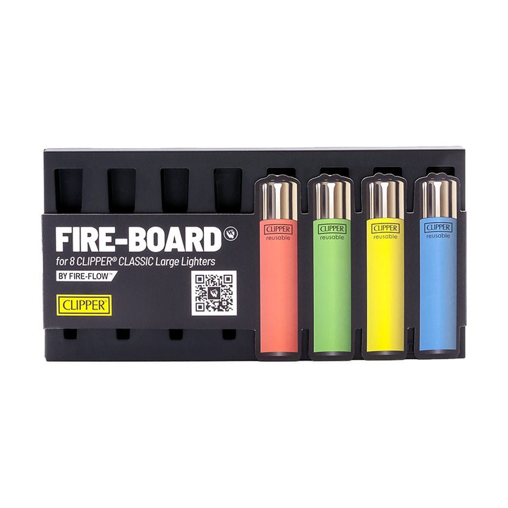 Rückseite FIRE-BOARD Sammelboard, Montage-Ansicht für 8 Clipper