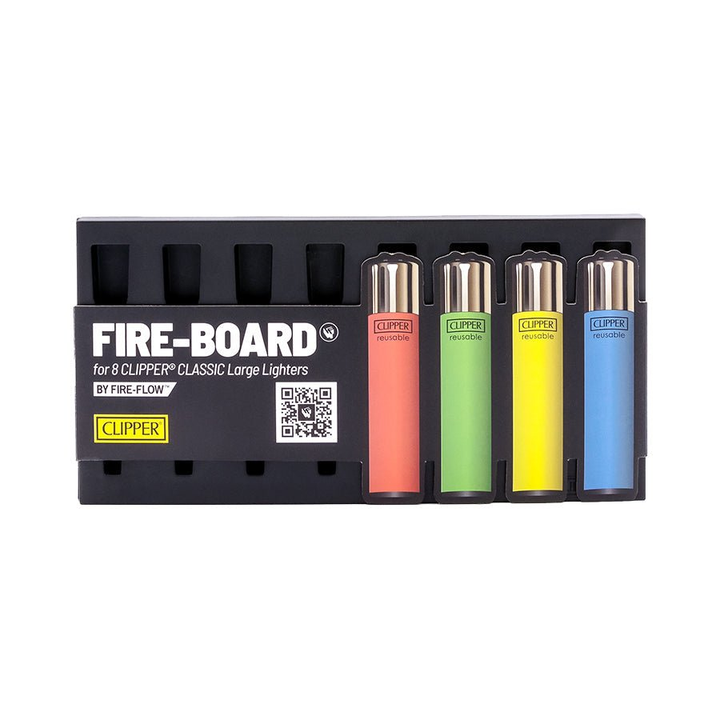 Rückseite FIRE-BOARD Sammelboard, Montage-Ansicht für 8 Clipper