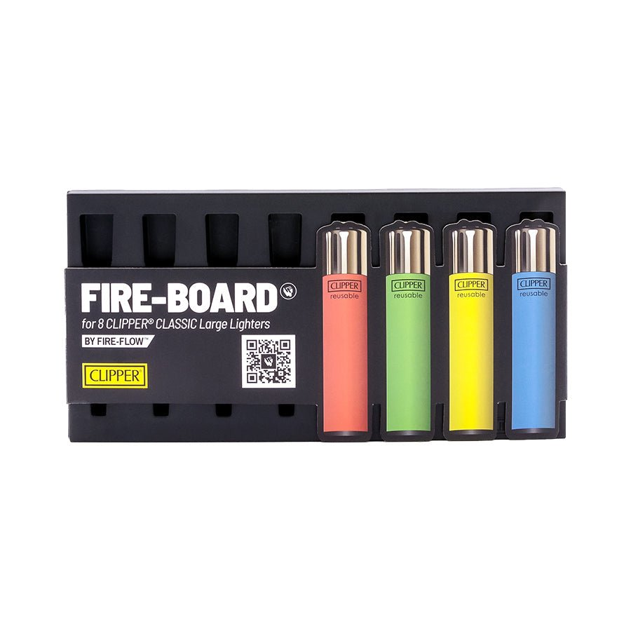 Rückseite FIRE-BOARD Sammelboard, Montage-Ansicht für 8 Clipper