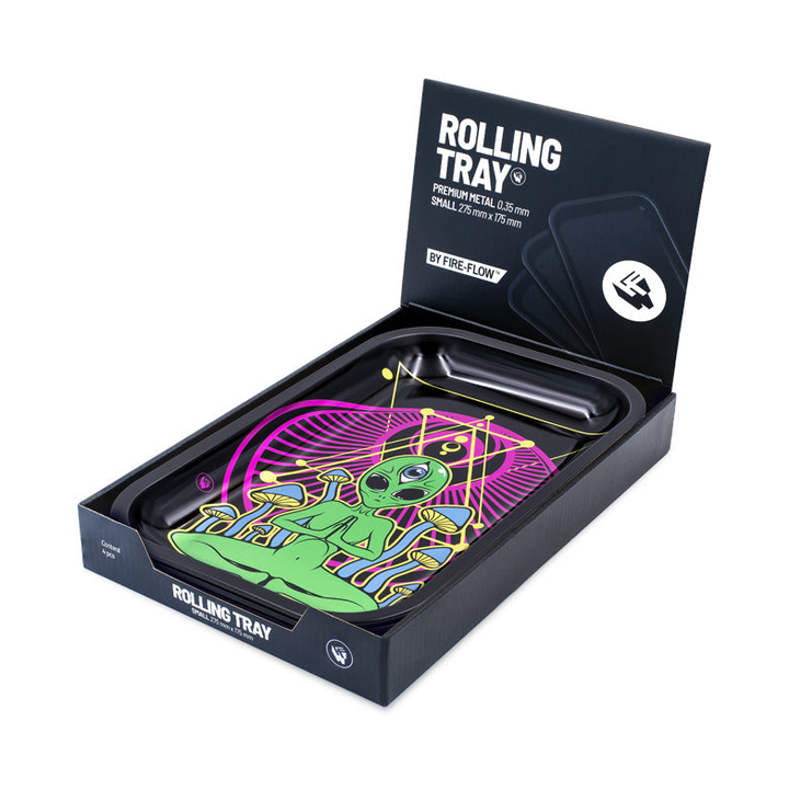 FireFlow Rolling Tray Trippy Alien Motiv in schwarzer Display-Box