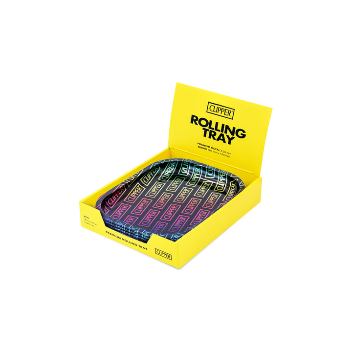 Clipper Gradient Rolling Tray in gelber Display-Verpackung geöffnet