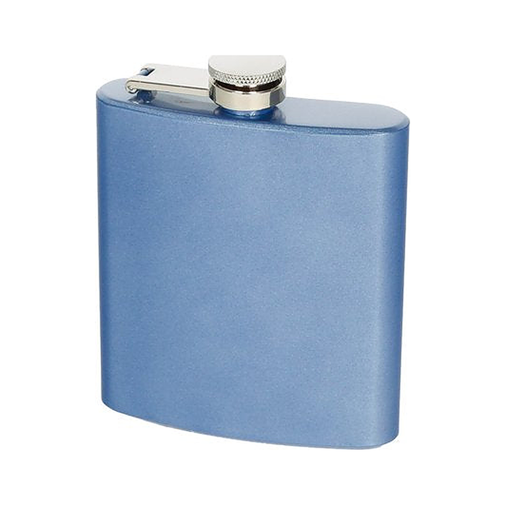 Flachmann Glossy in Blau, 6 oz