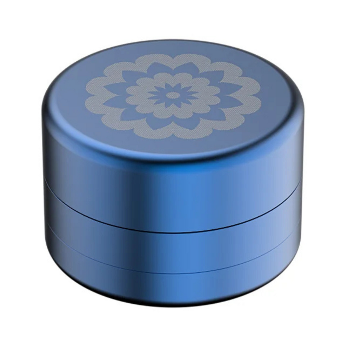 FlowerMill Grinder 51mm Blau geschlossene Ansicht mit Deckel