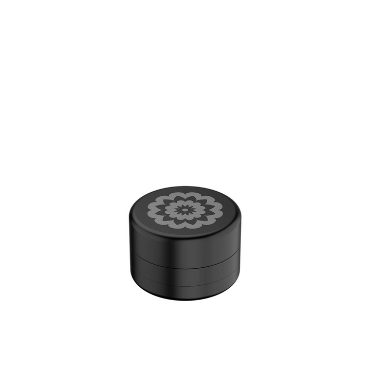 FlowerMill Grinder 51mm Schwarz geschlossene Ansicht mit Deckel