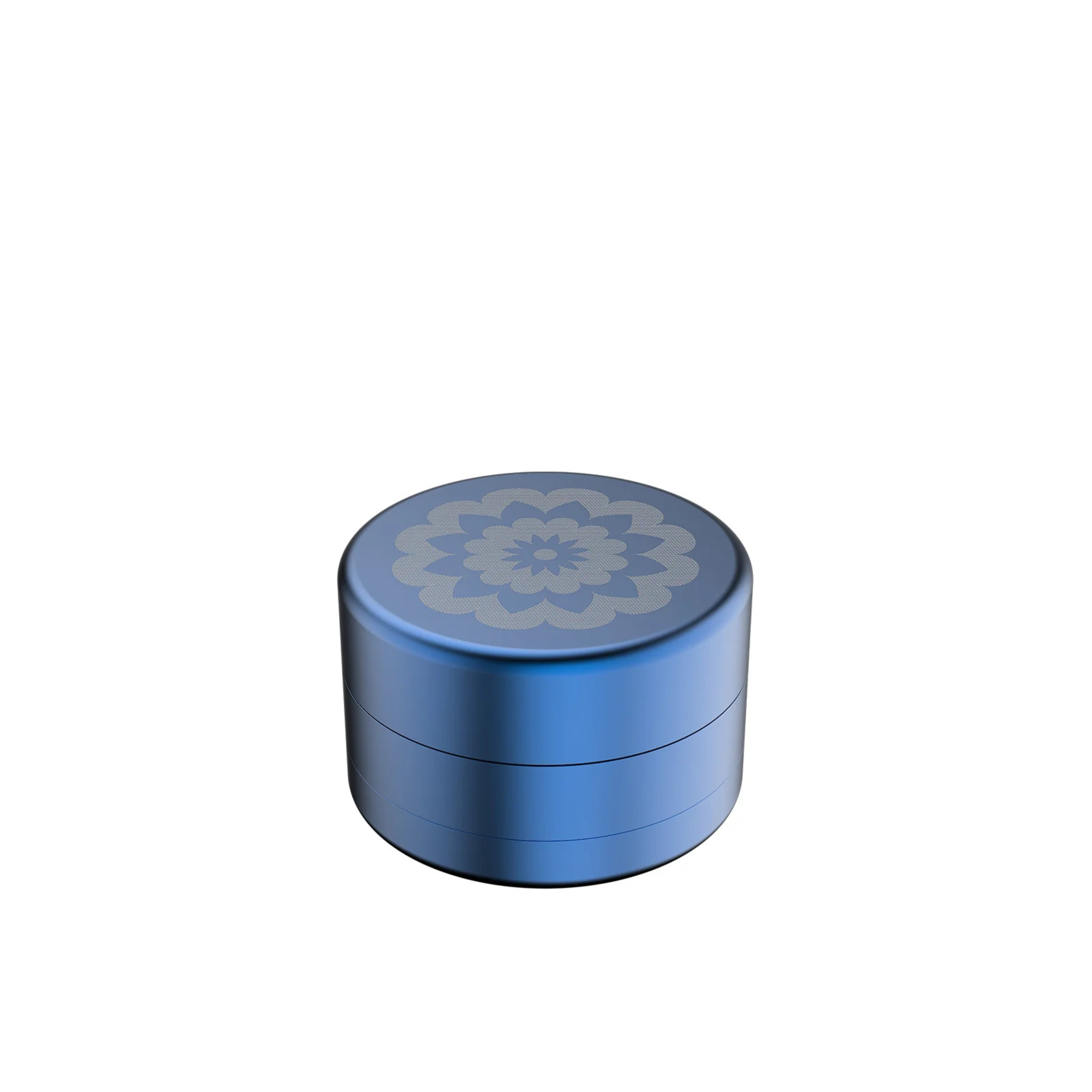 FlowerMill Grinder 64mm Blau geschlossene Ansicht mit Deckel