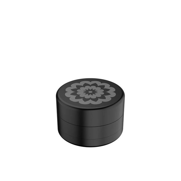 FlowerMill Grinder 64mm Schwarz geschlossene Ansicht mit Deckel