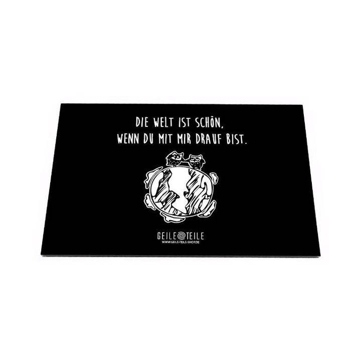 Plaque en acrylique Geile Teile Die Welt ist schön, 22 x 14 cm