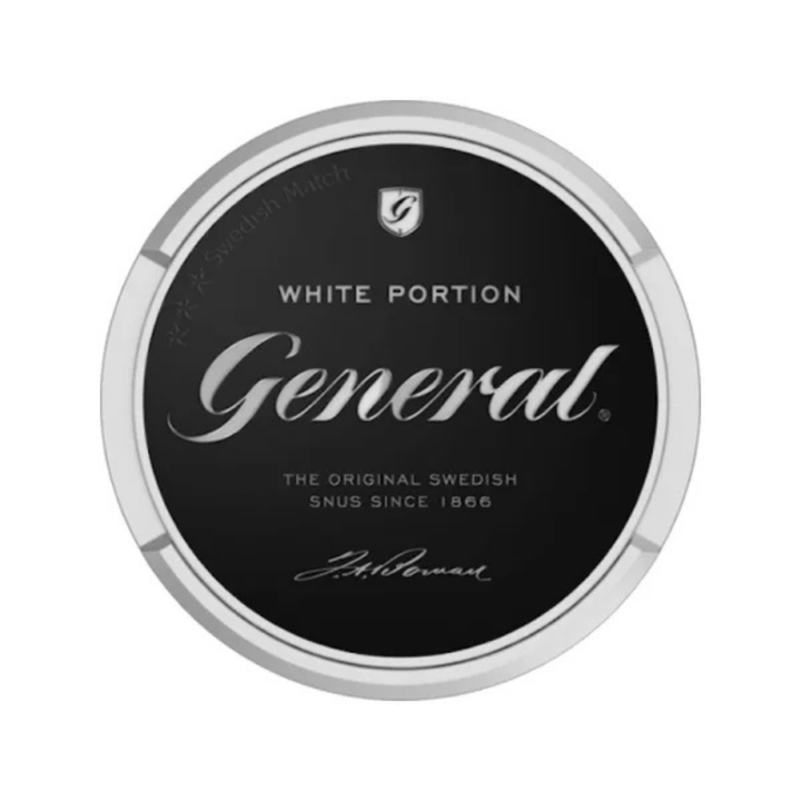 General White Portion Snus Dose Seitenansicht