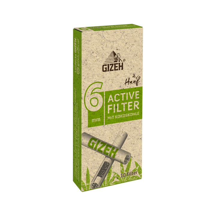 Detailansicht GIZEH 6 mm Hanf & Gras Aktivkohlefilter Slim