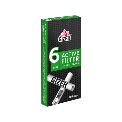 GIZEH - Active Filter 6mm - Black - 10 Stück kaufen bei rauchwerk.ch