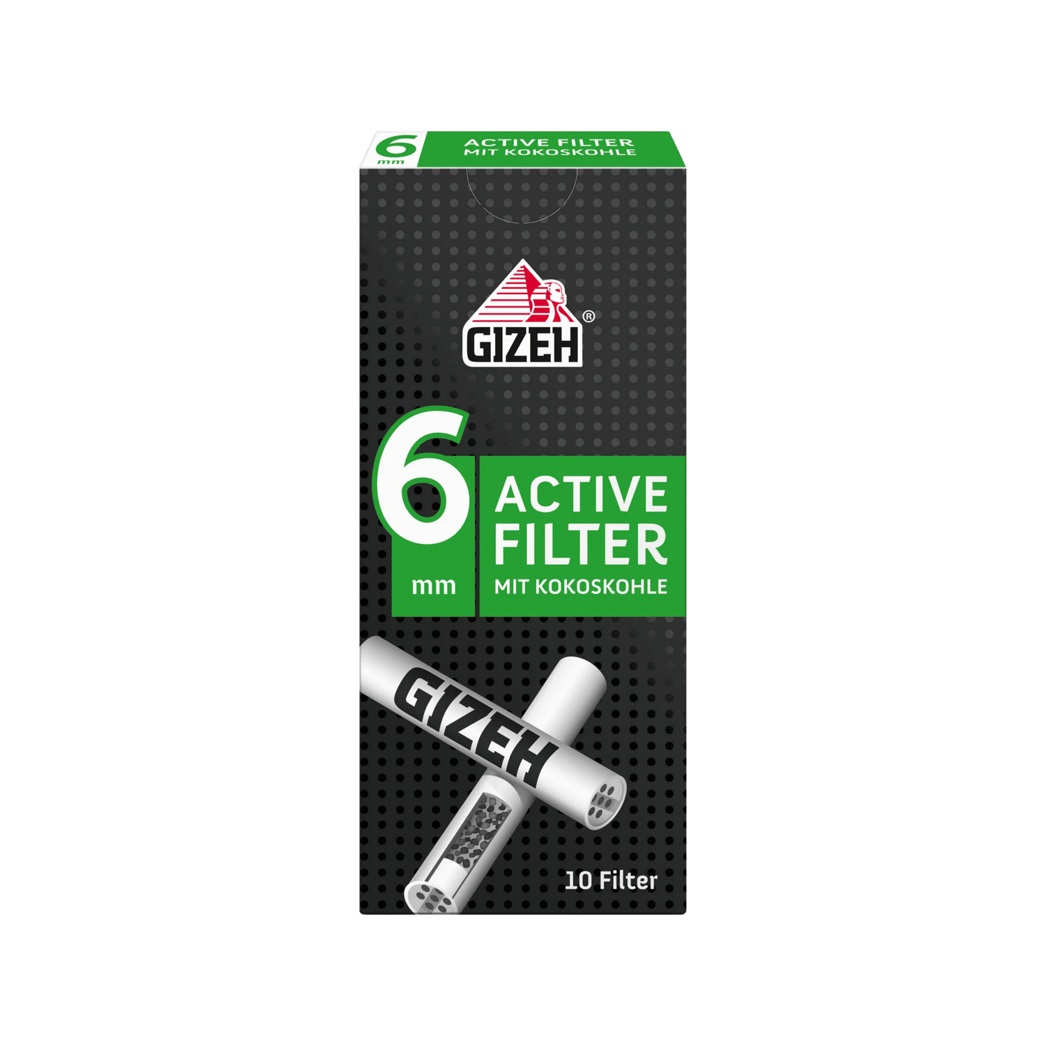 GIZEH - Active Filter 6mm - Black - 10 Stück kaufen bei rauchwerk.ch